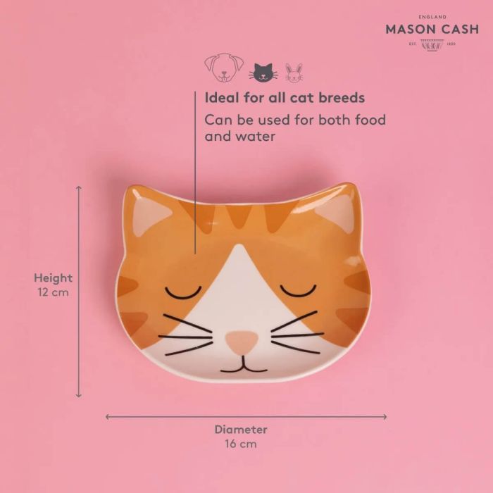 Ciotola Per Gatti Mason Cash Smokey In Gres - Diametro 16 Cm, Lavabile In Lavastoviglie, Design Elegante