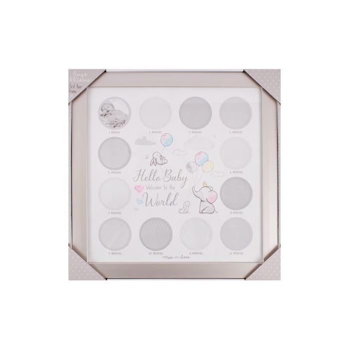 Our First Hello Photo Frame Hugs & Kisses First Year Photo Frame | Baby & Nursery | Guiney's