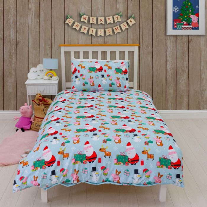 Quilt Cover Cot Bed Peppa Pig Bedding Peppa Pig Santa Single Duvet