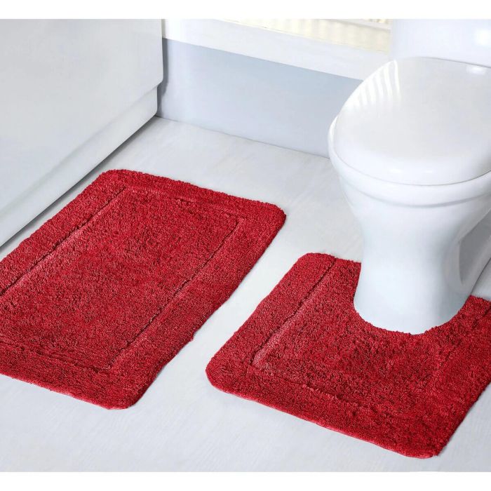 Mayfair Pedestal Non Slip Bath Mat Red 50x50cm