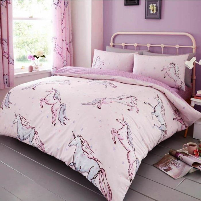 Star Unicorn Duvet Cover Set Pink by Gaveno Cavailia Guineys