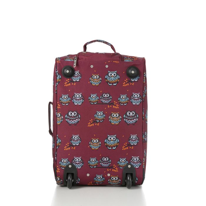 Travel Essentials Burgundy Owl Cabin Bag