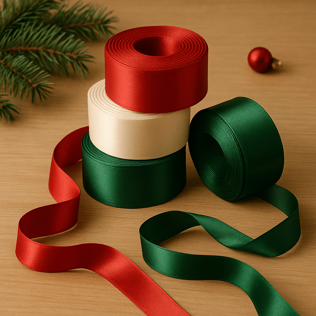 Festive Christmas ribbon for crafting and decor